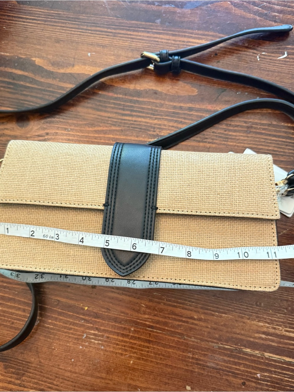 Moda Luxe Tan Clutch with Black Strap Accent - Picture 8 of 10